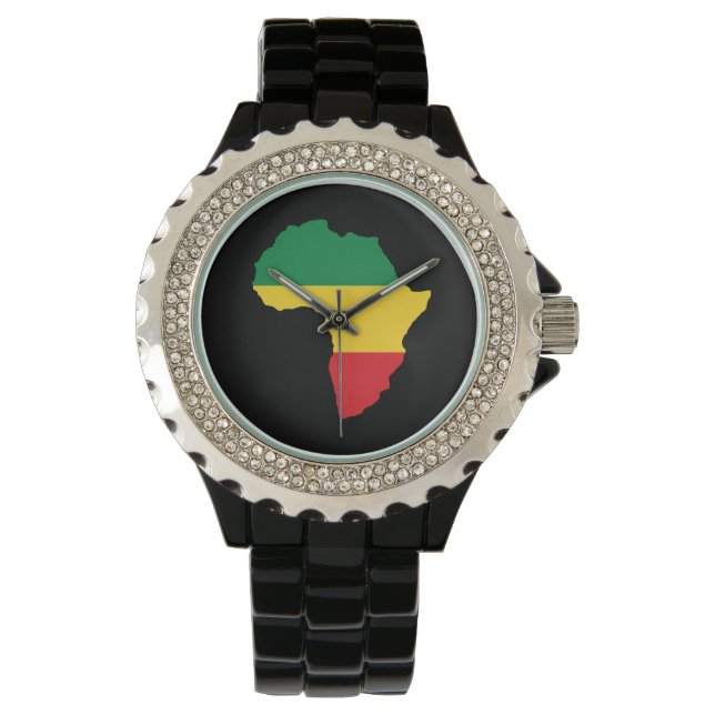 Green, Gold & Red Africa Flag Watch (Front)
