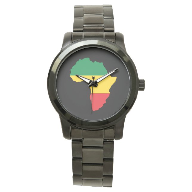 Green, Gold & Red Africa Flag Watch (Front)