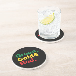 Green, Gold & Red. Coaster