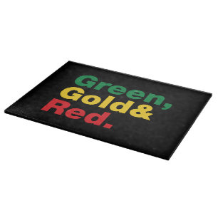 Green, Gold & Red. Cutting Board