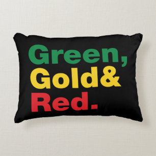 Green, Gold & Red. Decorative Cushion