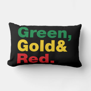 Green, Gold & Red. Lumbar Cushion