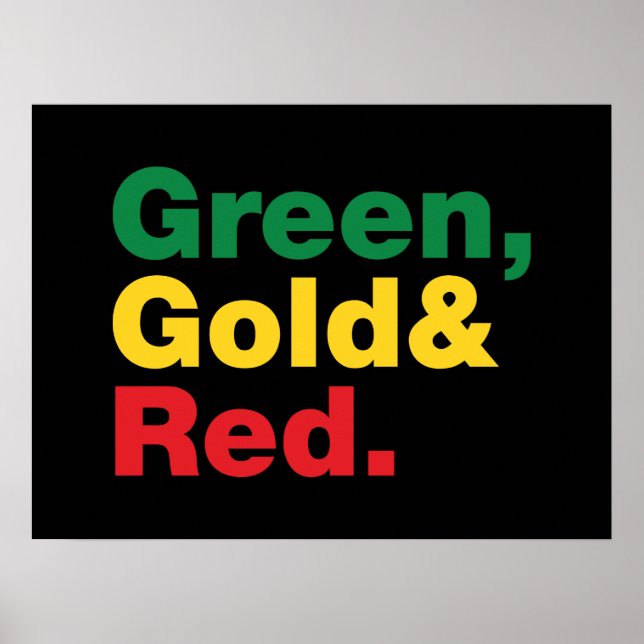 Green, Gold & Red. Poster (Front)