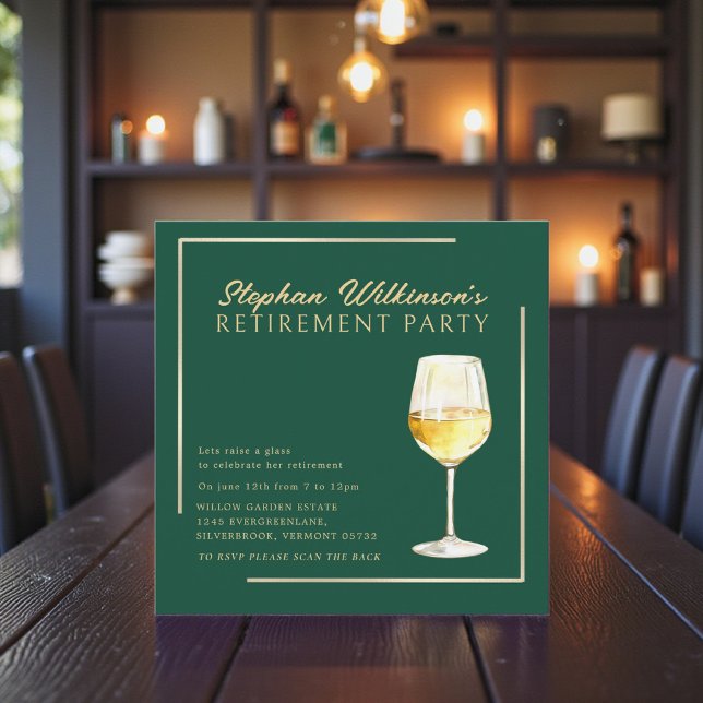 Green & Gold Retirement Celebration Invite (Creator Uploaded)