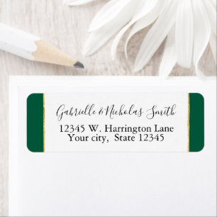 Green Gold Return Address Label