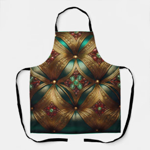 Green Gold Ruby Emerald Pattern Apron