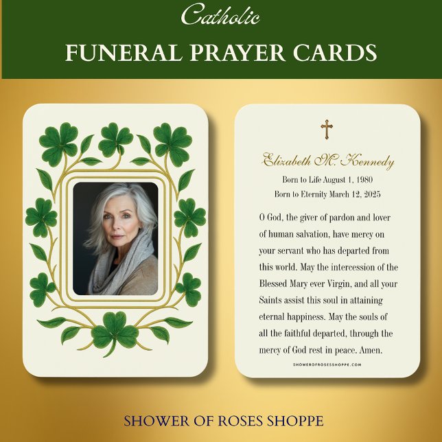 Green & Gold Shamrock Irish Funeral Memorial  (Creator Uploaded)