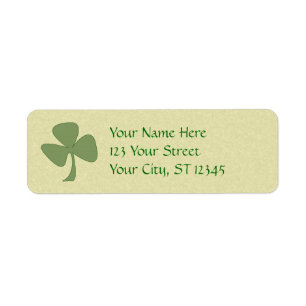 Green & Gold Shamrock Return Address Label