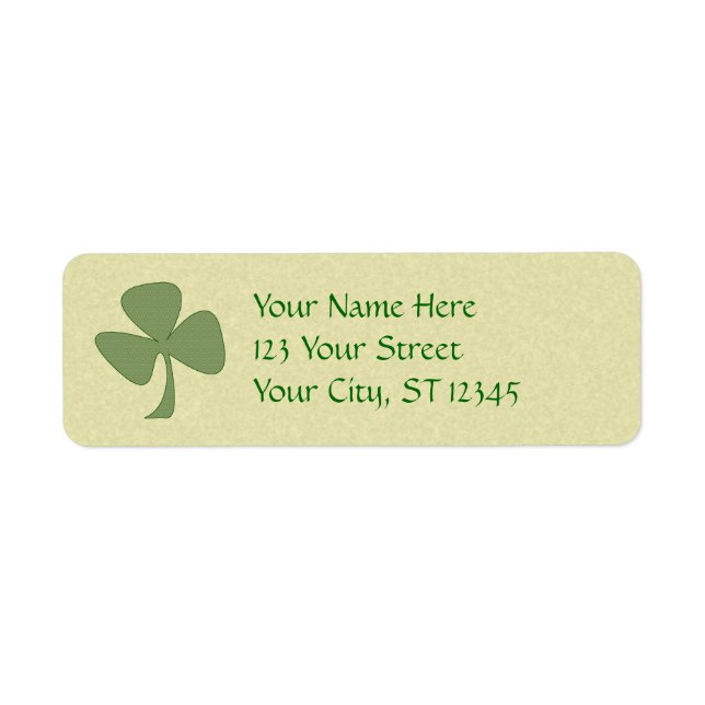 Green & Gold Shamrock Return Address Label (Front)