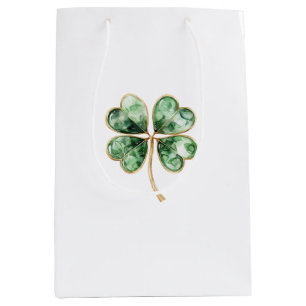 Green Gold Shamrock St. Patrick's Day Medium Gift Bag