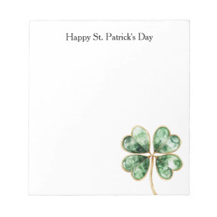 Green Gold Shamrock St. Patrick's Day Notepad