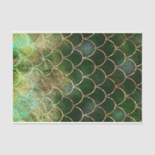 Green & Gold Shimmer Mermaid Fish Scales Tissue Paper