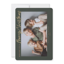 Green Gold Simple Photo Merry Christmas