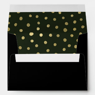 Green & Gold Snow Holiday Party Festive Envelope