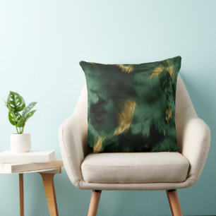 Green Gold Southwest Cowhide Cushion