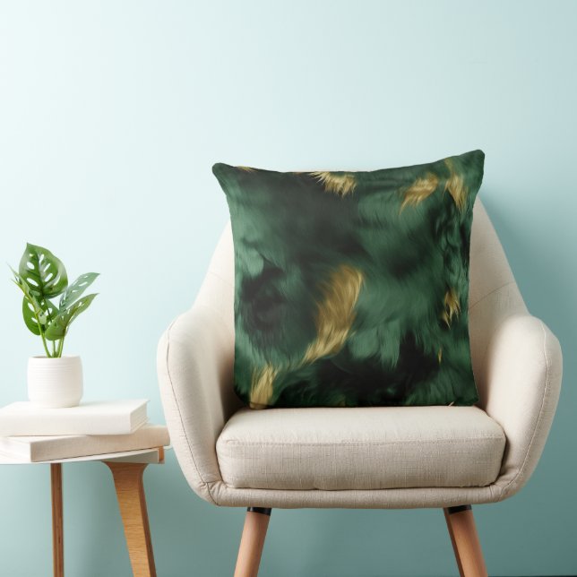 Green Gold Southwest Cowhide Cushion (Chair)