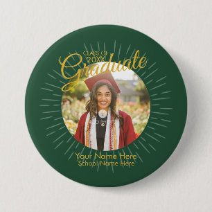 Green & Gold Star Graduate Button