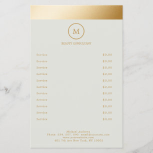 Green Gold Stripe Monogramm Circle Flyer