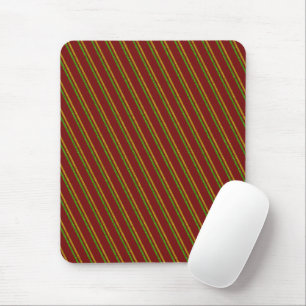 Green & Gold Stripes Glitter Mouse Pad