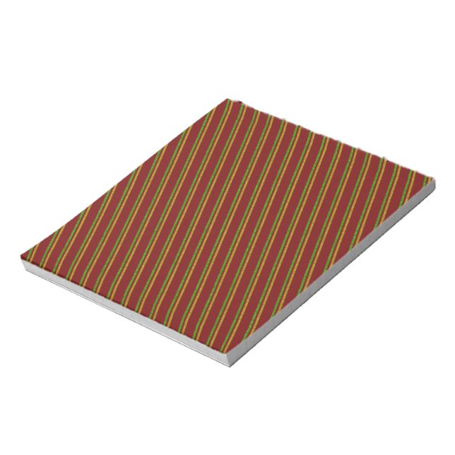 Green & Gold Stripes Glitter Notepad (Rotated)