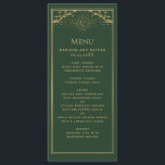 Green Gold Sun and Moon Tarot Card Wedding Menu<br><div class="desc">Elegant and modern wedding design inspired by a tarot card. Design is not real foil. You can customise this further by clicking on the "PERSONALIZE" button. Matching Items in our shop for a complete party theme.</div>