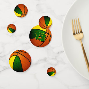 green gold team colours basketball party confetti