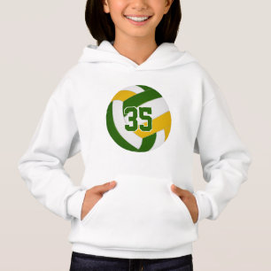 green gold team colours jersey number volleyball