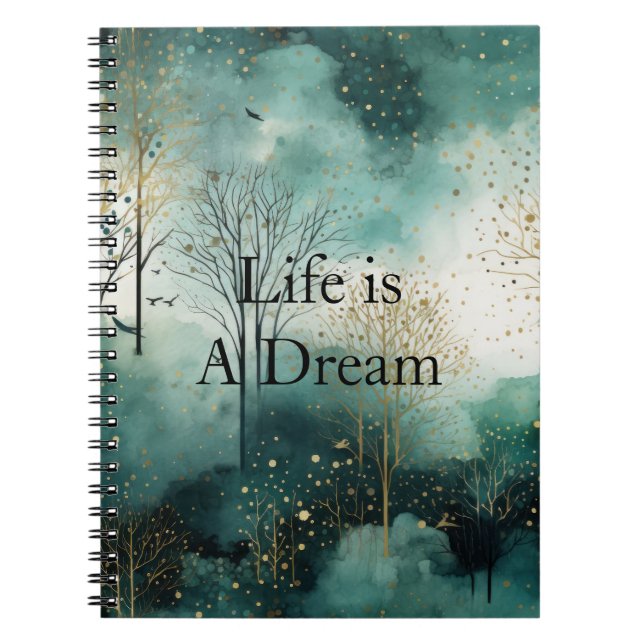 Green Gold Trees Notebook (Front)