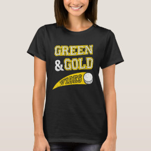 Green & Gold Vibes Hockey Team Fan T-Shirt