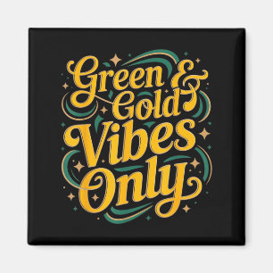 Green Gold Vibes Only Summer Camp Field Day Magnet
