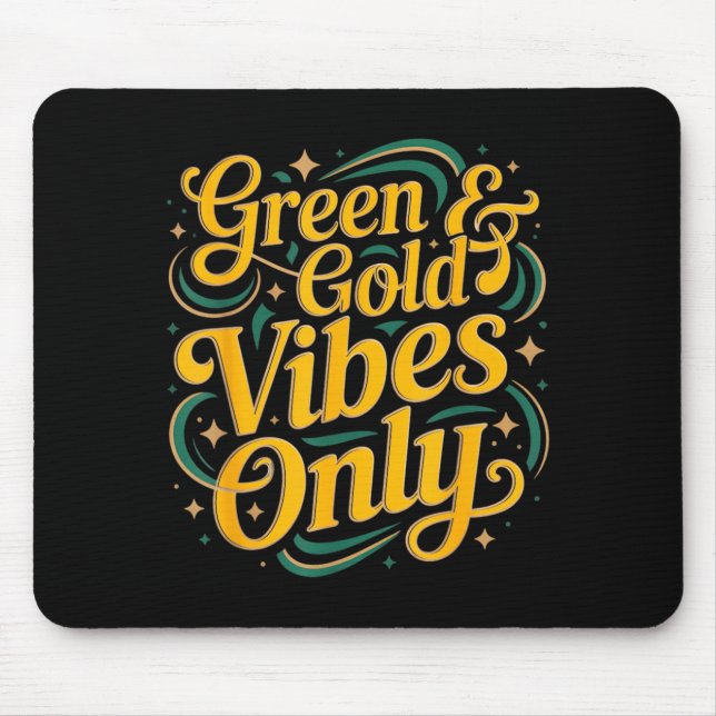 Green Gold Vibes Only Summer Camp Field Day Mouse Pad (Front)