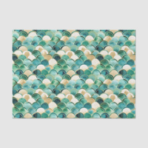 Green Gold White Abstract Tissue Paper