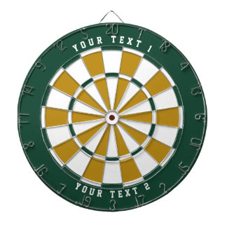 Green & Gold & White | Wide-Spaced Sports Font Dartboard