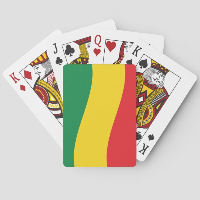 Green, Gold (Yellow) and Red Colors Flag Playing Cards (Back)