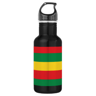 Green, Gold (Yellow) and Red Colours Flag 532 Ml Water Bottle