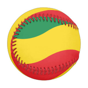 Green, Gold (Yellow) and Red Colours Flag Baseball
