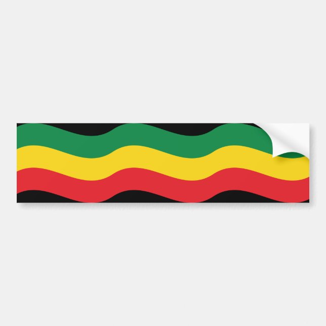 Green, Gold (Yellow) and Red Colours Flag Bumper Sticker (Front)