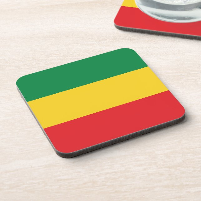 Green, Gold (Yellow) and Red Colours Flag Coaster (Left Side)
