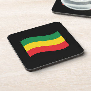 Green, Gold (Yellow) and Red Colours Flag Coaster