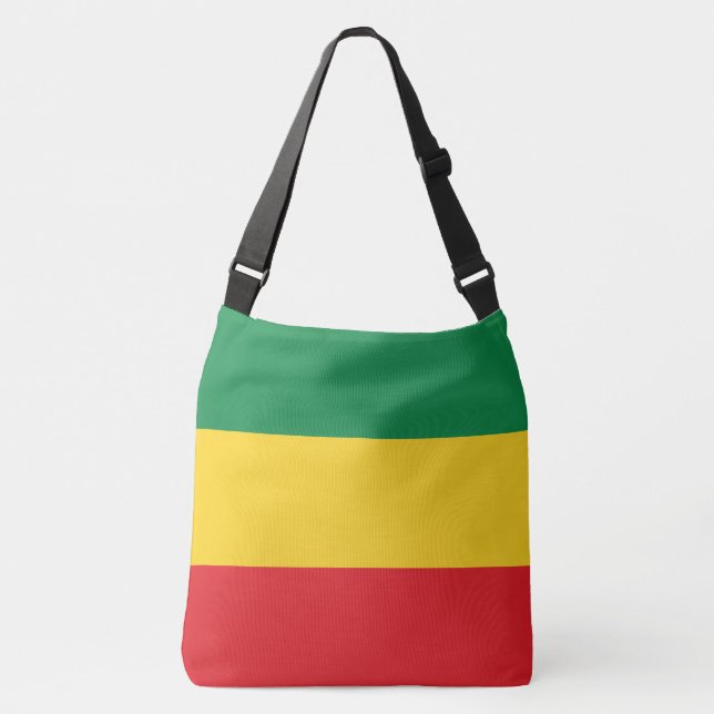 Green, Gold (Yellow) and Red Colours Flag Crossbody Bag (Front)