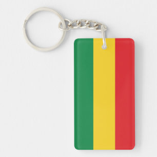 Green, Gold (Yellow) and Red Colours Flag Key Ring