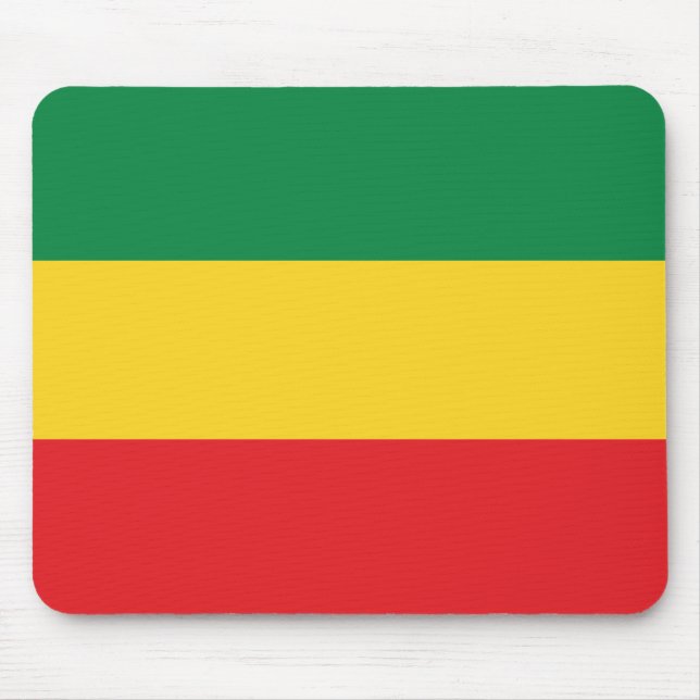Green, Gold (Yellow) and Red Colours Flag Mouse Pad (Front)