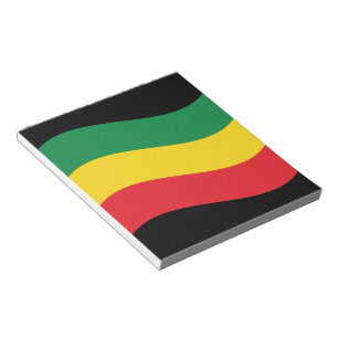 Green, Gold (Yellow) and Red Colours Flag Notepad