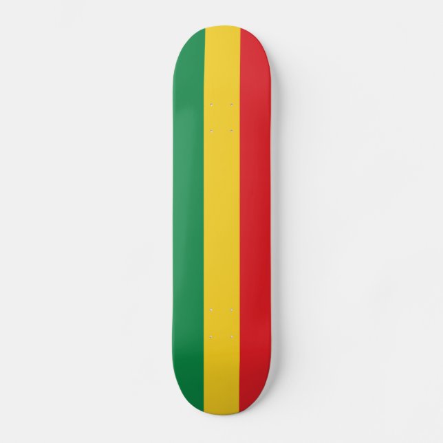 Green, Gold (Yellow) and Red Colours Flag Skateboard (Front)
