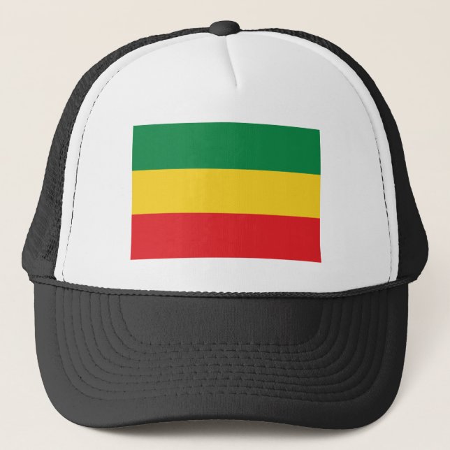Green, Gold (Yellow) and Red Colours Flag Trucker Hat (Front)