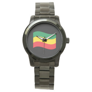 Green, Gold (Yellow) and Red Colours Flag Watch