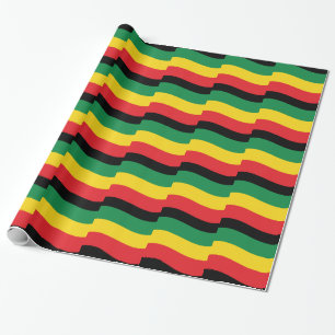 Green, Gold (Yellow) and Red Colours Flag Wrapping Paper