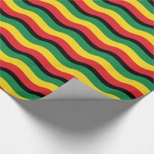 Green, Gold (Yellow) and Red Colours Flag Wrapping Paper