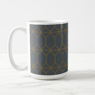 Green, golden, simple, retro, elegant illustration coffee mug
