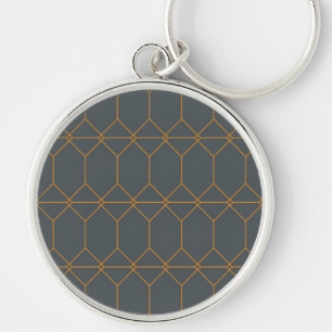 Green, golden, simple, retro, elegant illustration key ring